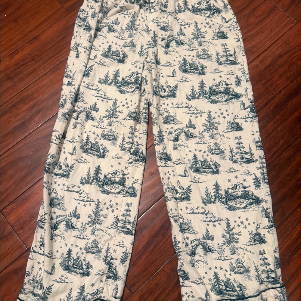 Soma Blue and Cream Wide Leg Pants - Picture 7 of 9